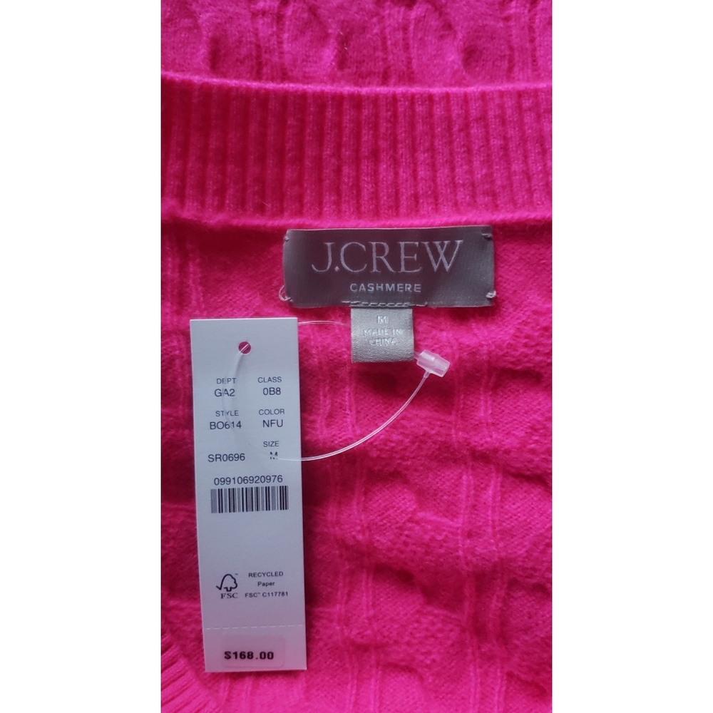 J.Crew Cashmere shrunken cable-knit V-neck cardigan sweater - Picture 8 of 8